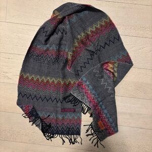 Sciarpa Missoni 100% Wool Lana Double Face Logo Unisex Scarf